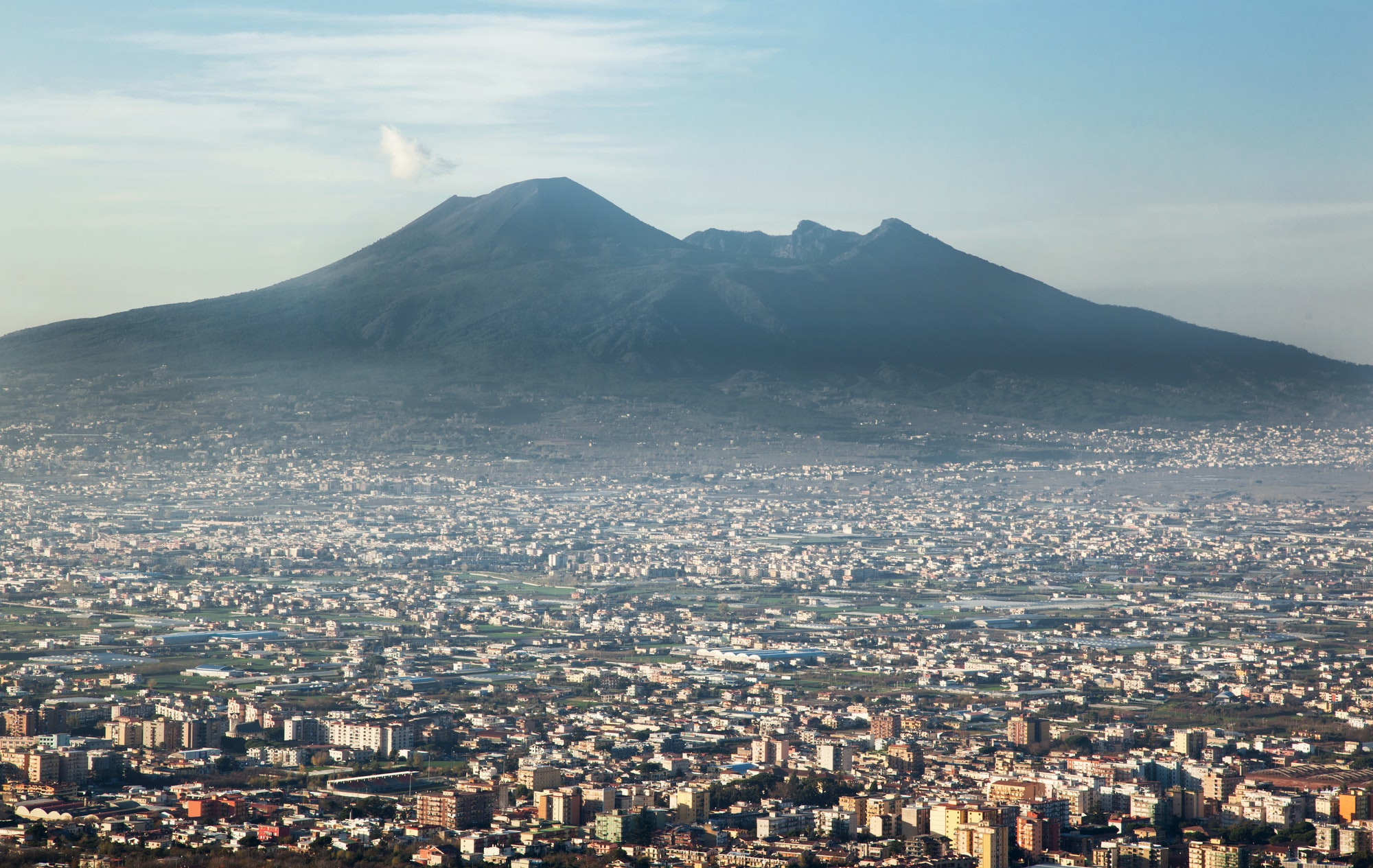 Vesuvius volcano in Naples Italy