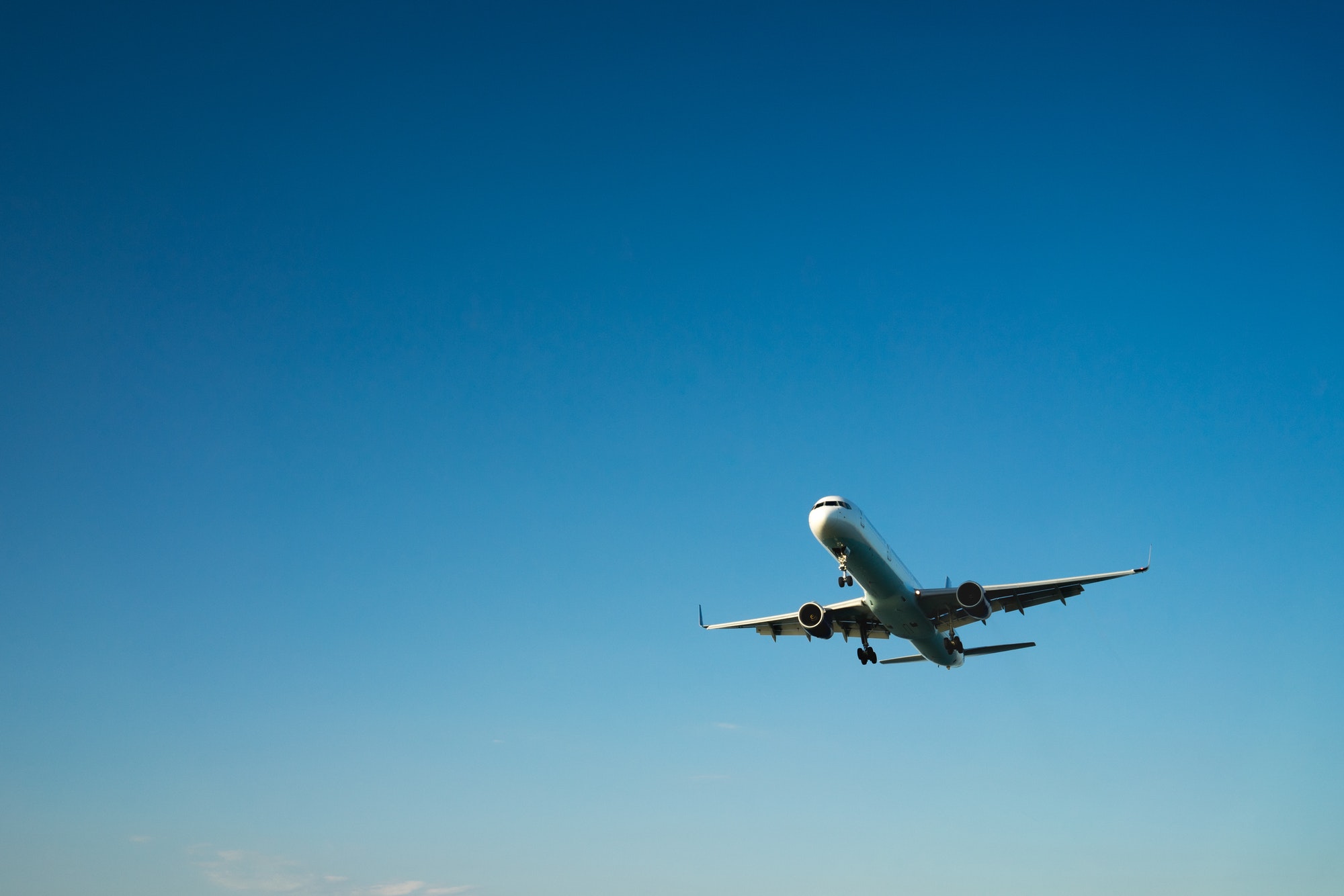 airplane on a blue background