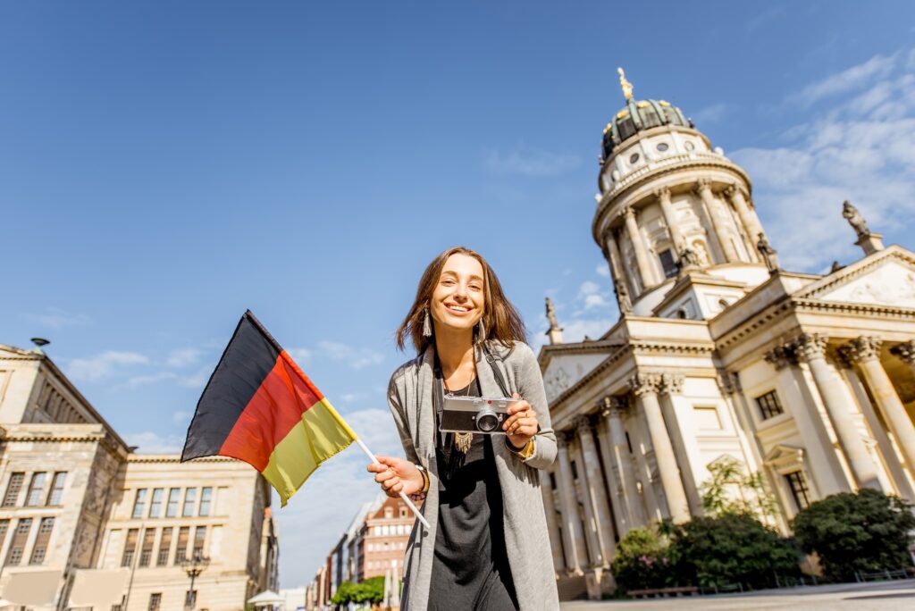 Woman traveling in Berlin